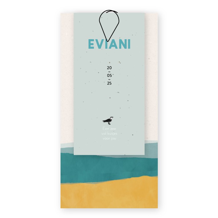 Smal label groeipapier Eviani staand