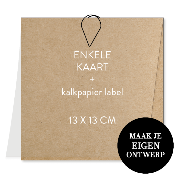 Zelf maken - kalklabel vierkant - kraftlook