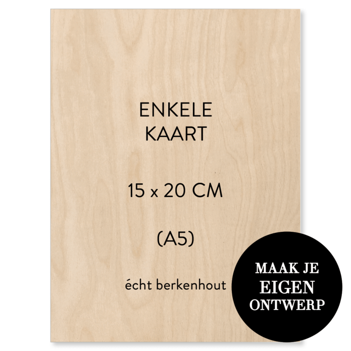 Zelf maken - A5 trouwkaart | Echt hout