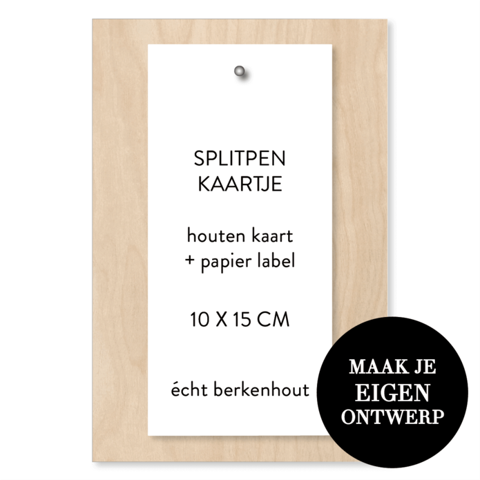 Zelf maken - 10 x 15 labels met splitpen - echt hout