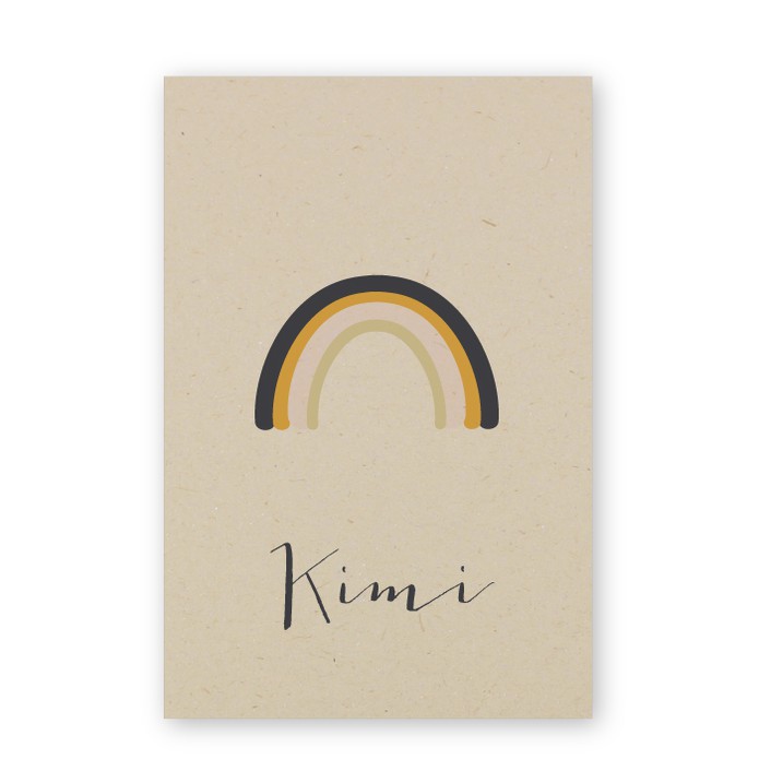 Geboortekaartje duurzaam regenboog Kimi