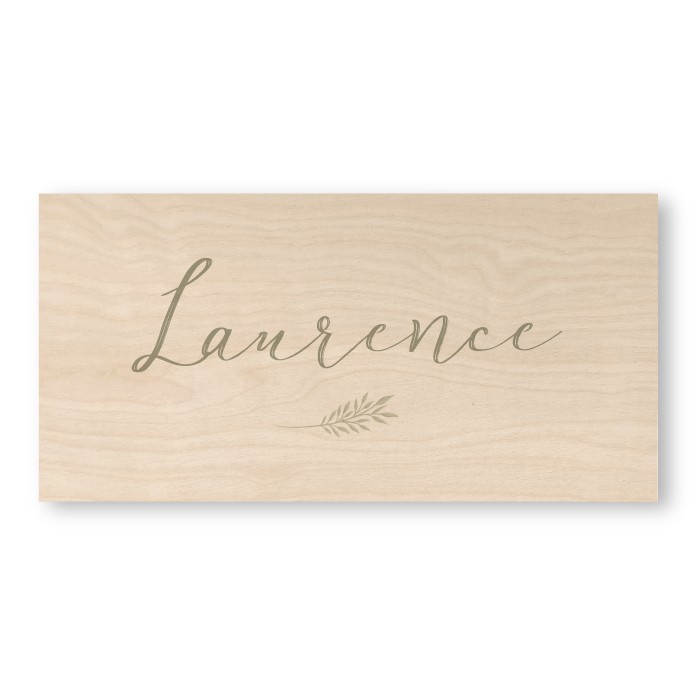 geboortekaartje hout botanisch takje Laurence