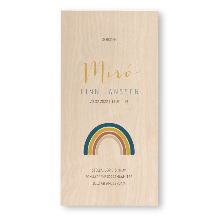 Geboortekaartje Hout Miro