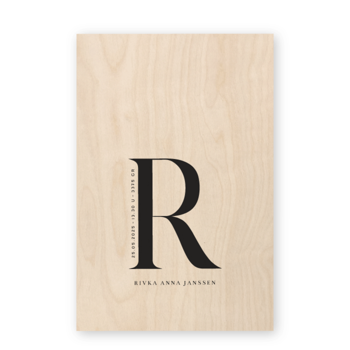 Geboortekaartje Hout Rivka