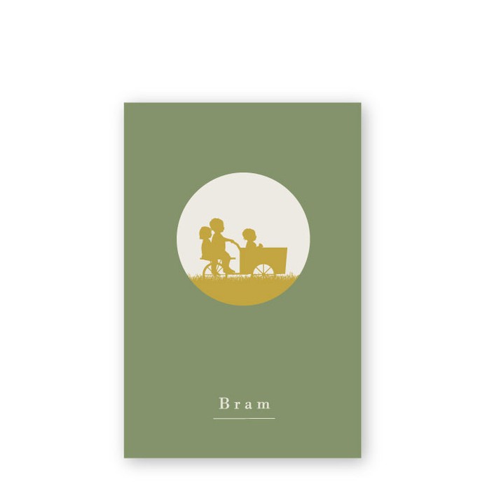 Geboortekaartje fietsbak Bram