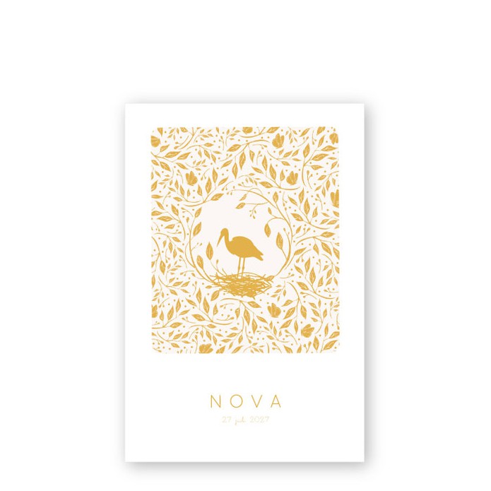 Geboortekaartje bloemen patroon