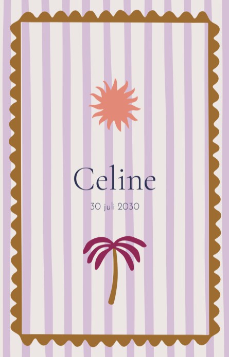 Geboortekaartje Celine strepen kader dubbel - Froukje den Nijs