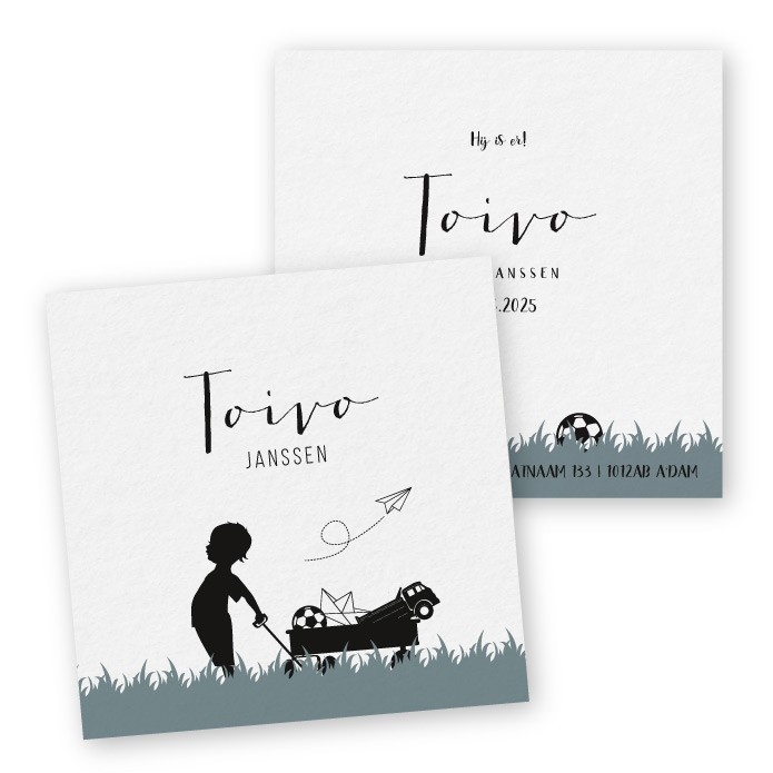 Babykaartje silhouet Toivo