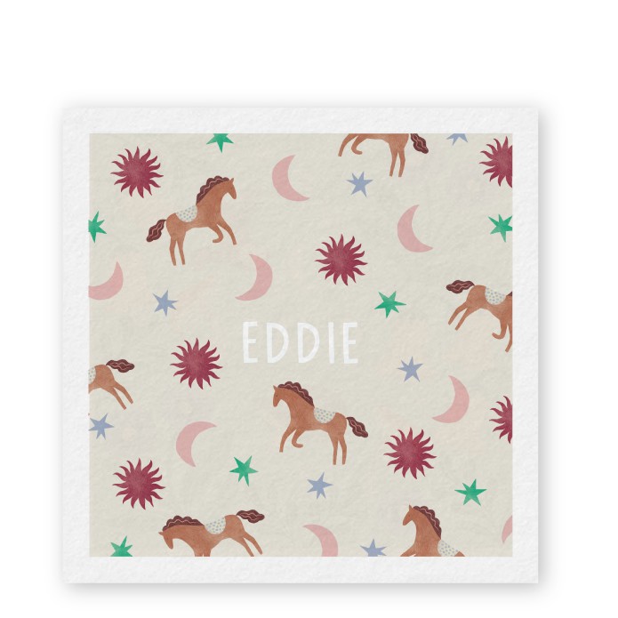 Geboortekaartje Eddie boho paardjes - Froukje den Nijs