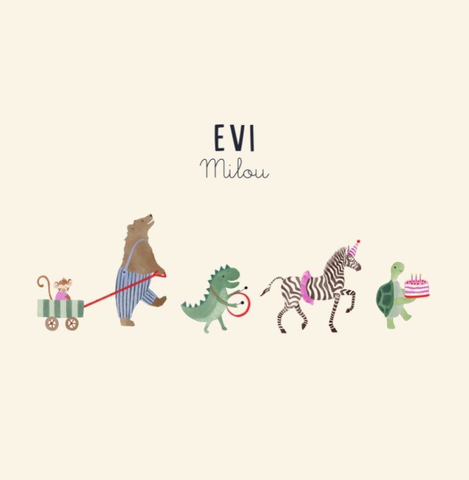 Geboortekaartje Evi optocht - Froukje den Nijs