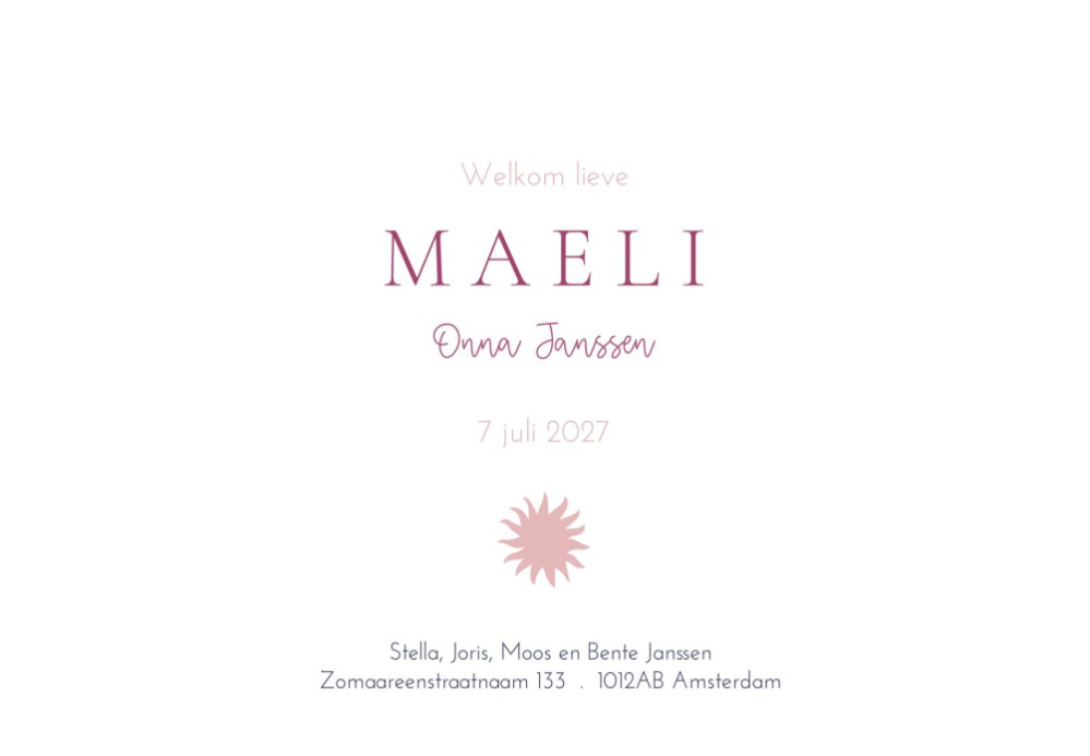 Geboortekaartje Maeli blokken patroon - Froukje den Nijs