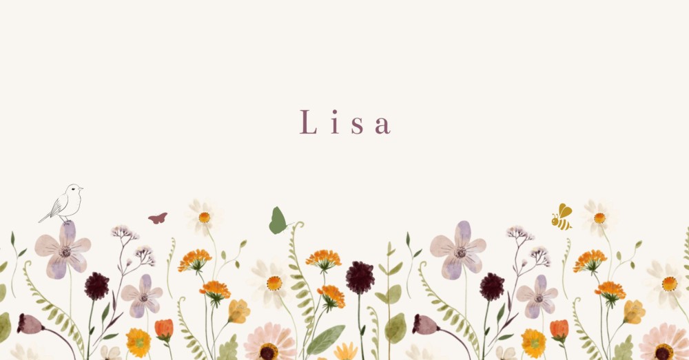 geboortekaartje meisjes met bloemen perk