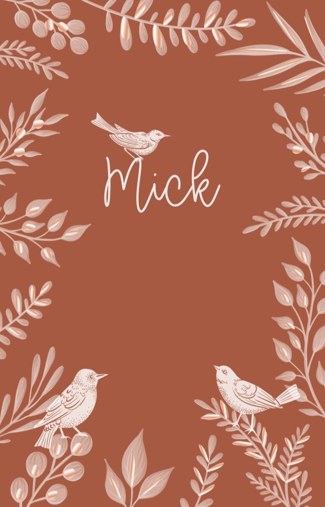 geboortekaartje vogeltjes rose goudfolie op takjes patroon