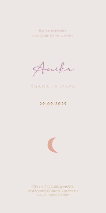 Geboortekaartje Anika modern landschap