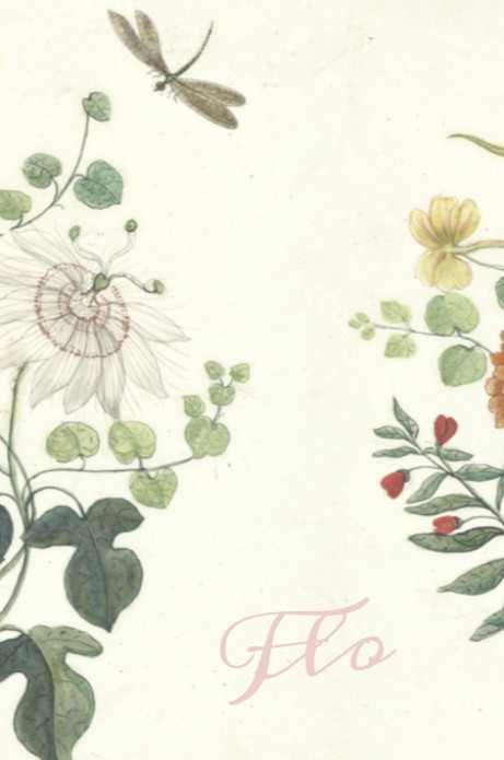 Geboortekaartje vintage bloemen Flo