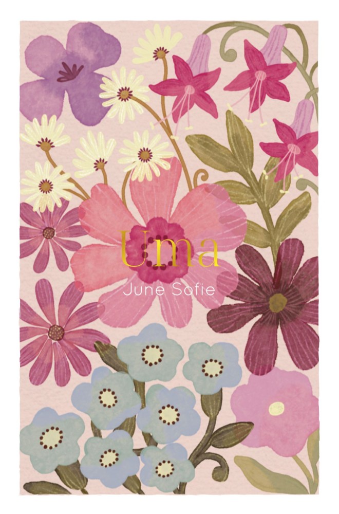 Geboortekaartje Uma waterverf bloemen - Froukje