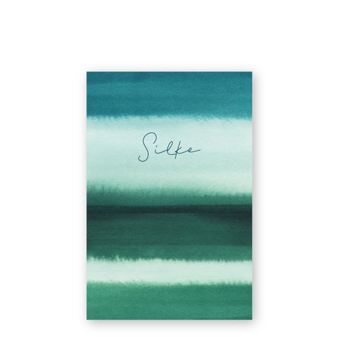 Beboortekaartje waterverf blauw