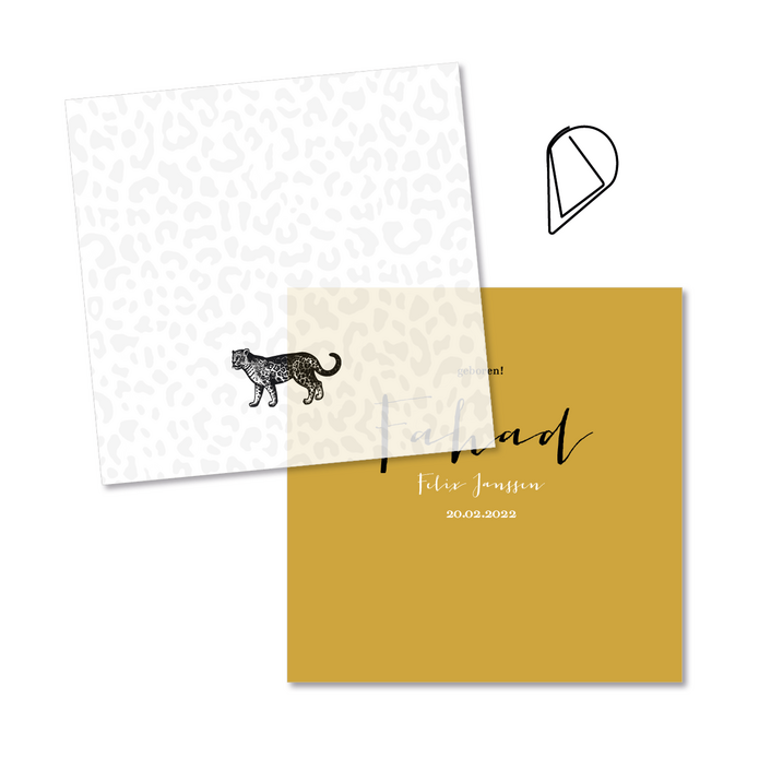 Geboortekaartje kalklabels Fahad