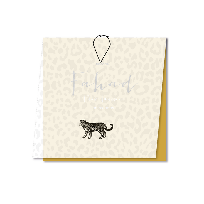 Babykaartje kalklabels panter