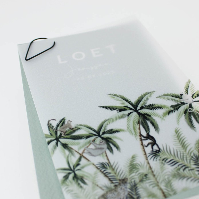 Geboortekaartje kalkpapier jungle Loet