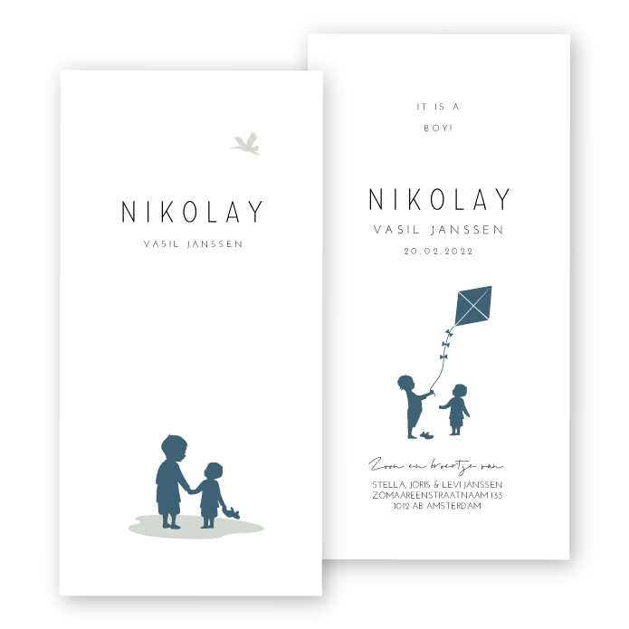 Babykaartje vlieger broertje