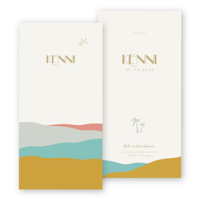 Babykaartje abstracte zee