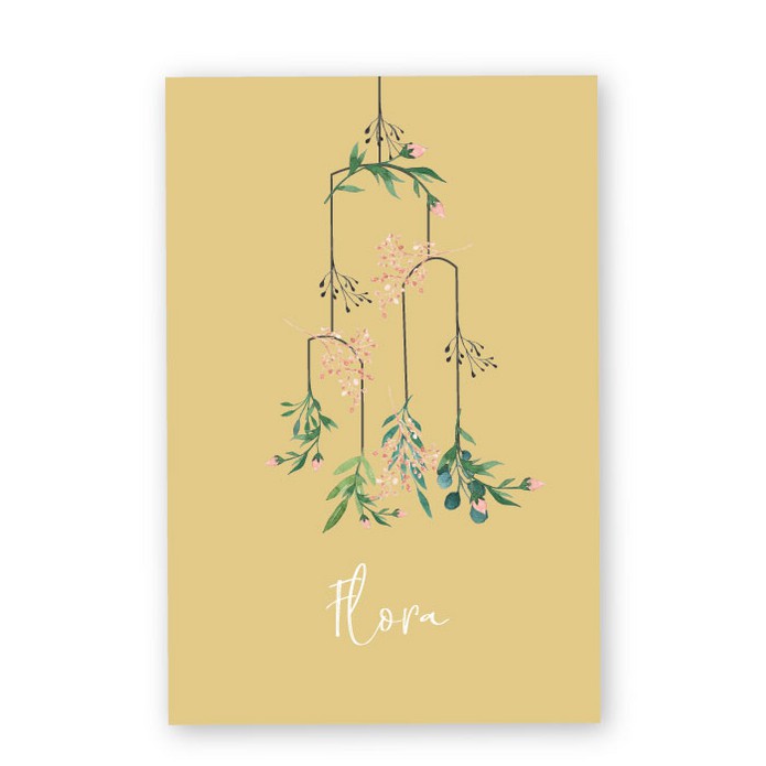 Geboortekaartje muziek mobiel boho