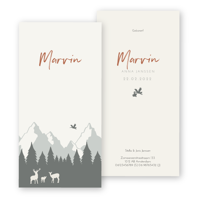 Babykaartje karton Marvin