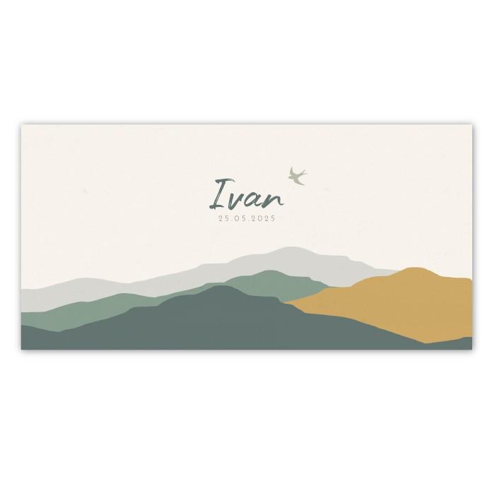 Geboortekaartje groen geel