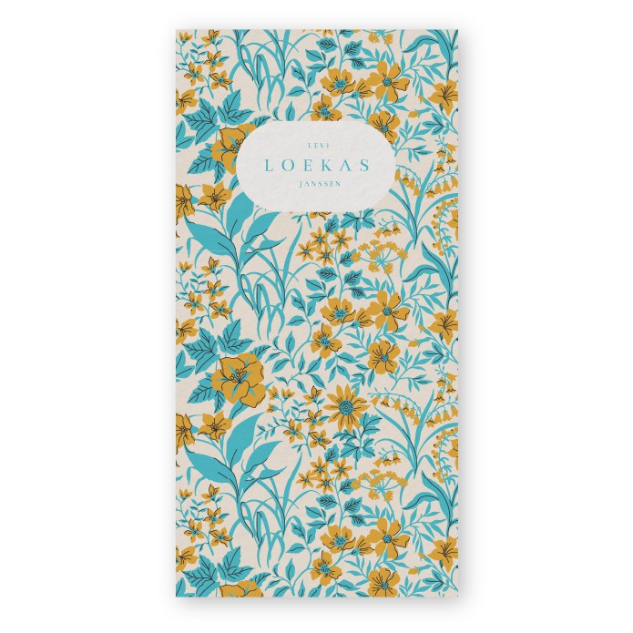 Geboortekaartje bloemen patroon