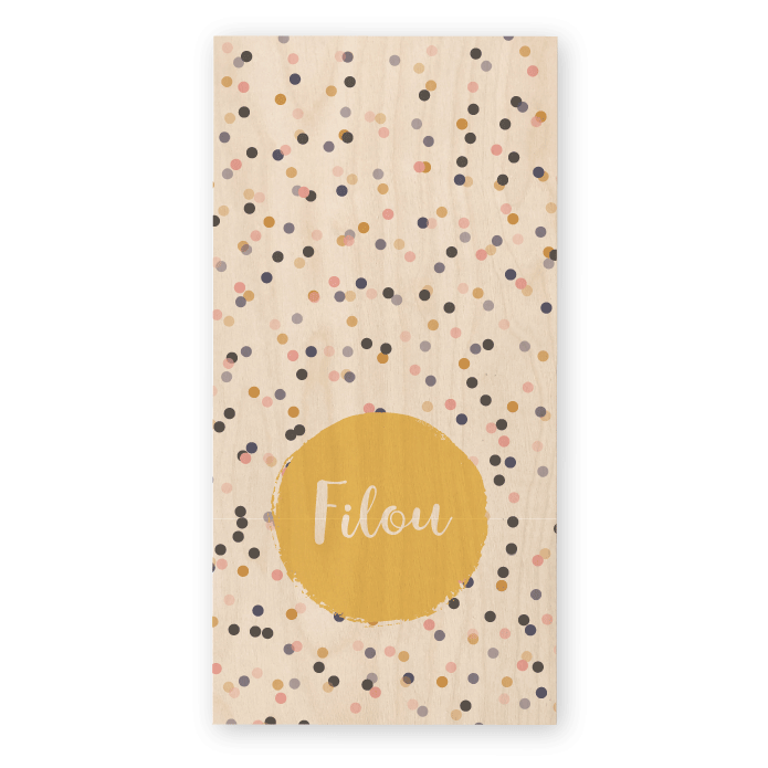 Geboortekaartje hout confetti Filou