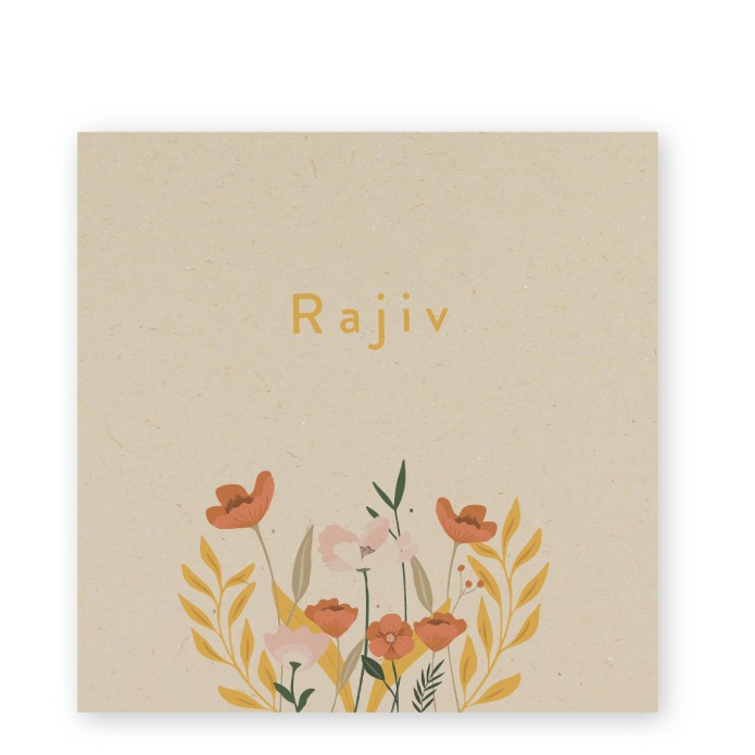 Geboortekaartje duurzaam botanisch bloemen Rajiv