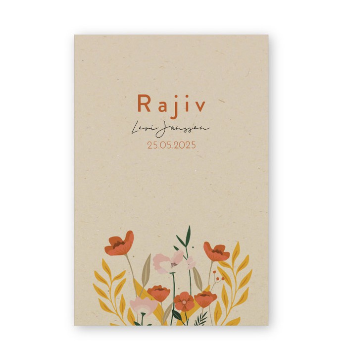 Geboortekaartje duurzaam botanisch Rajiv