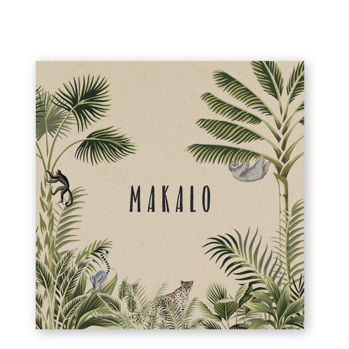 Geboortekaartje duurzaam jungle Makalo