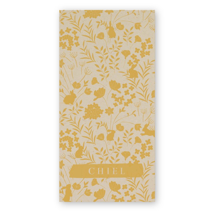 Geboortekaartje ecologisch konijntjes Chiel