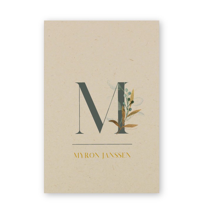 Geboortekaartje duurzaam waterverf Myron