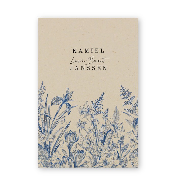 Geboortekaartje duurzaam wilde bloemen Kamiel