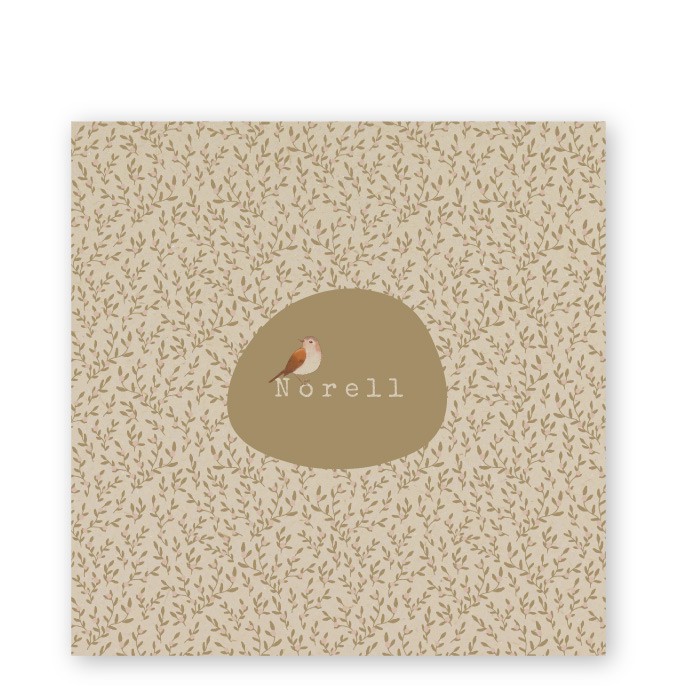 Geboortekaartje vintage bloemetjes Norell