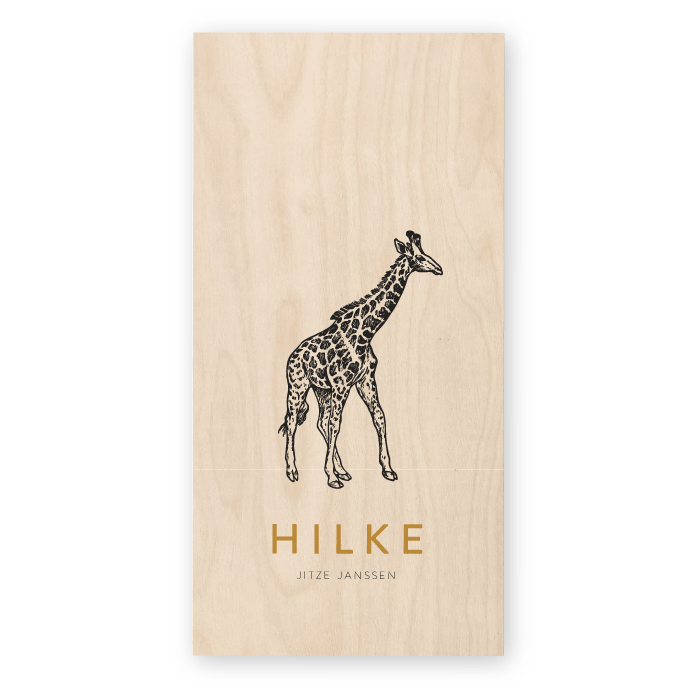 Geboortekaartje hout Hilke