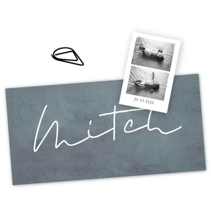 Minikaartje - Extra label met 2 fotos van je baby