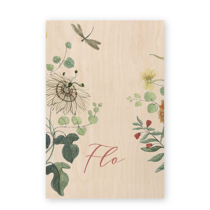 Geboortekaartje hout Flo