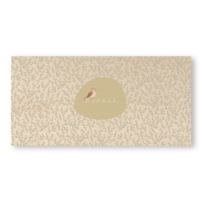 Geboortekaartje hout bloemetjes Norell