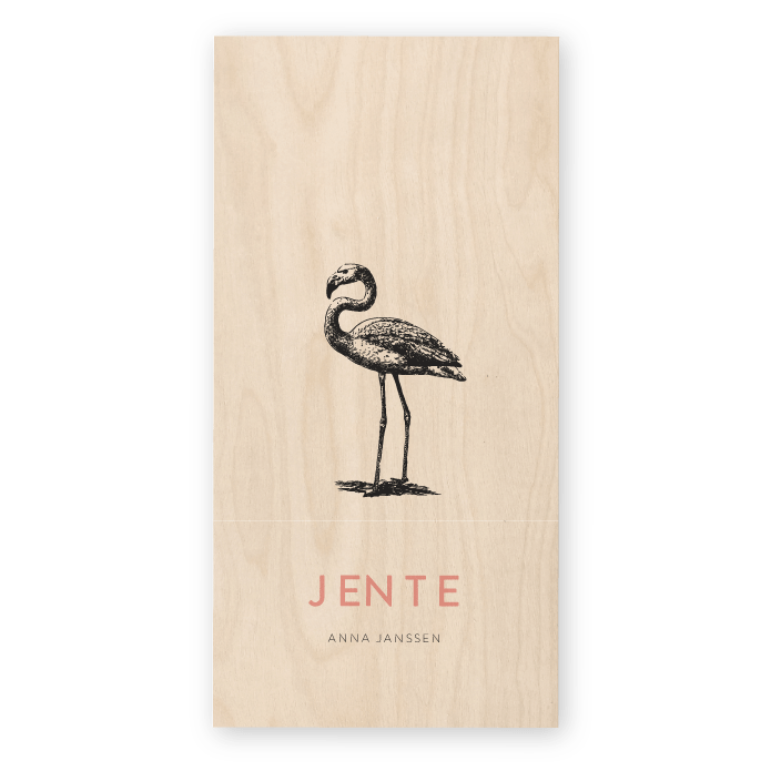 Geboortekaartje hout Jente