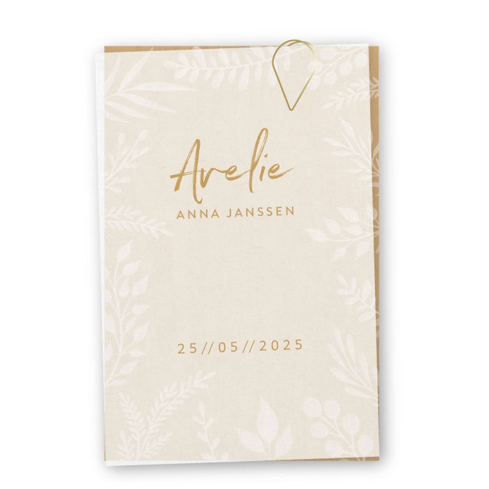 Kaartje meisje hout kalk botanisch