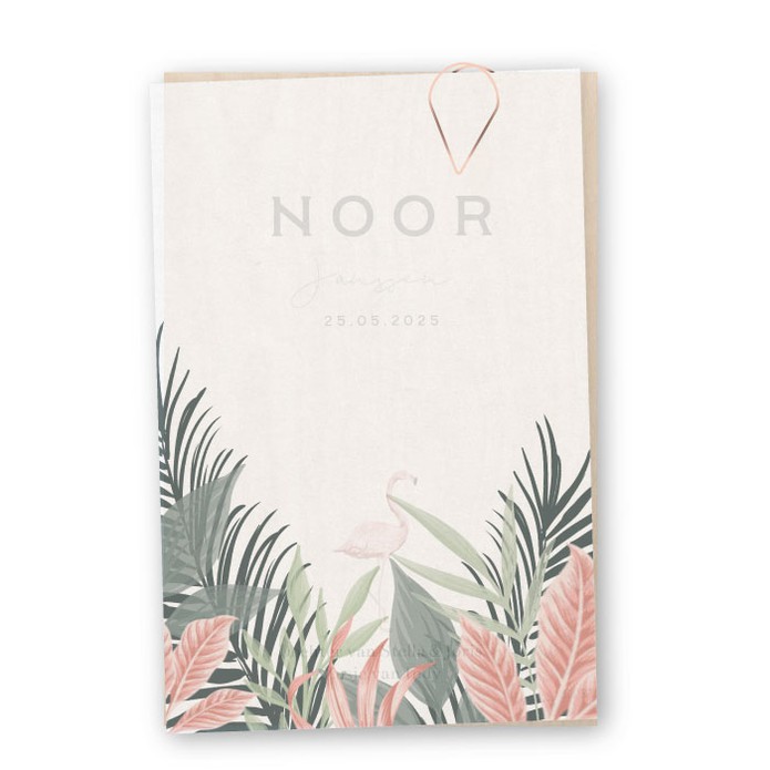 Geboortelabels meisje hout kalk Noor