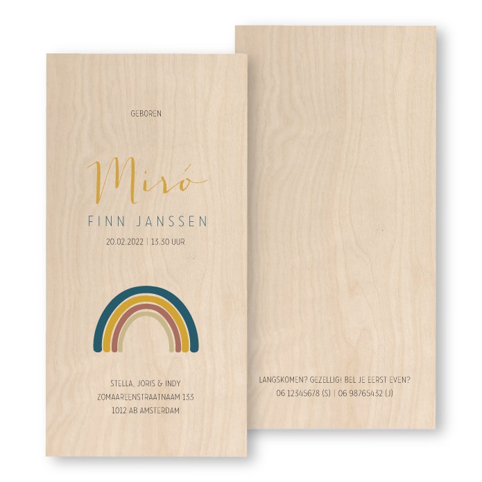 Geboortekaartje Hout Miro