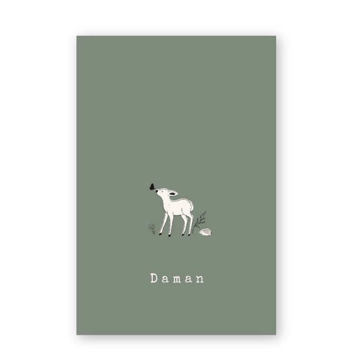Geboortekaartje getekend hertje Daman
