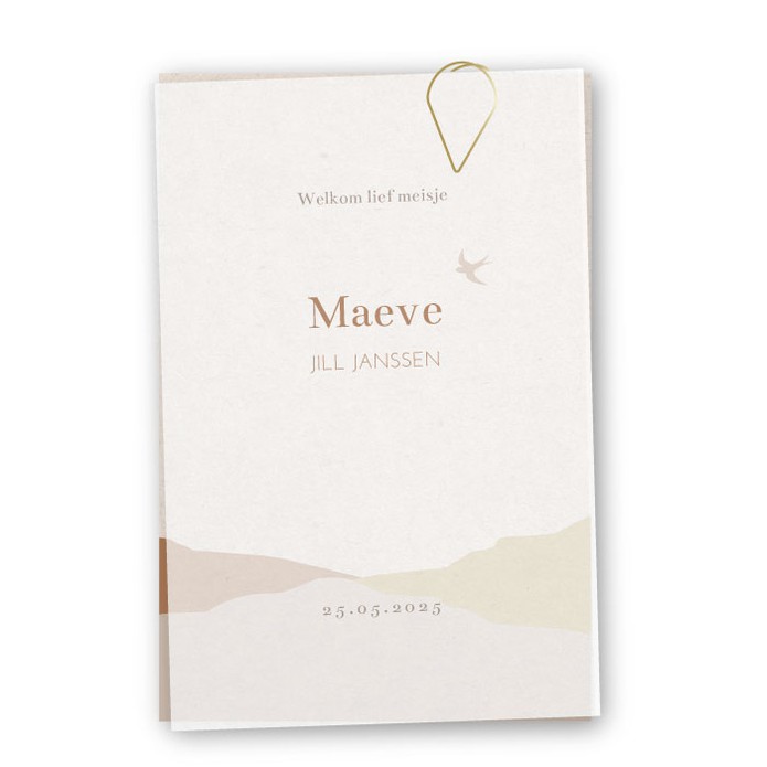 Geboortekaartje vellum bergen