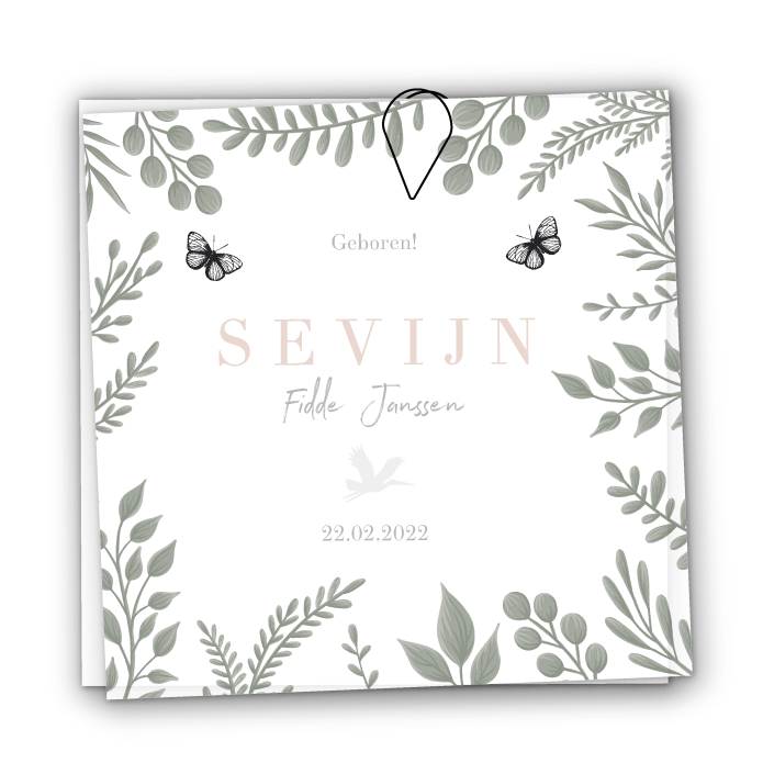 Geboortelabels kalkpapier Sevijn