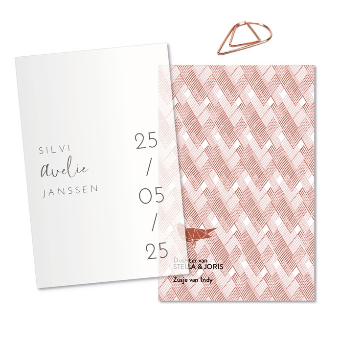 Geboortekaartje kalkpapier patroon